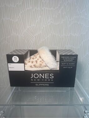 Jones New York Animal Print Faux Fur Slide Slippers